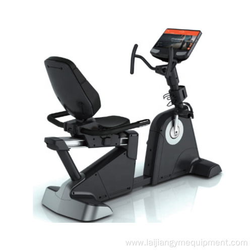 Touch screen multiple display recumbent exercise bike